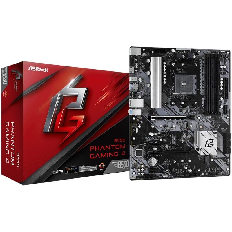 Placa Base Asrock B550 Phantom Gaming 4/ DDR4/ PCIe 4.0/ Socket AM4