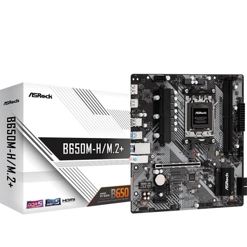 Placa Base Asrock B650M-H/M.2+/ DDR5/ PCIe 4.0/ Socket AM5/ Micro ATX