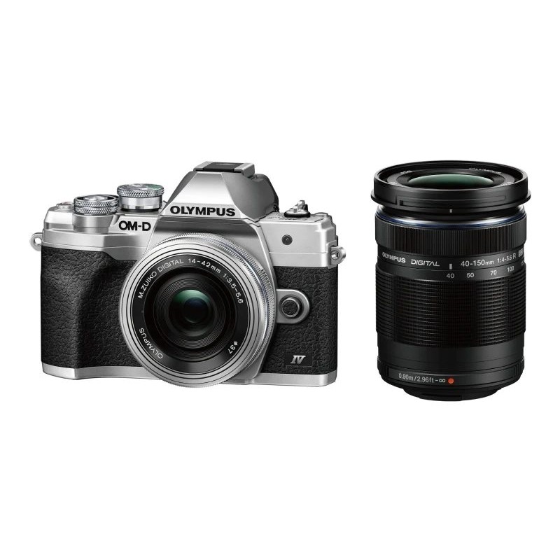 Olympus OM-D E-M10 Mark IV Plata Kit 14-42mm EZ + 40-150mm R | Ganga Electrónica