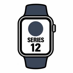 Apple Watch Series 12/ GPS/ 46mm/ Gris Espacial/ Correa Deportiva Azul Marino (M/L)