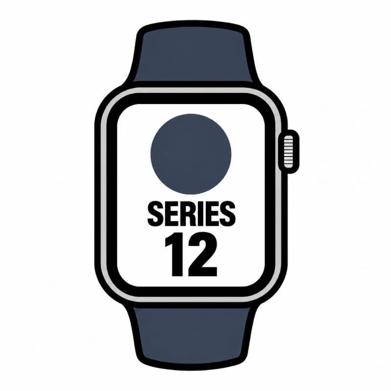 Apple Watch Series 12/ GPS/ 46mm/ Gris Espacial/ Correa Deportiva Azul Marino (M/L)