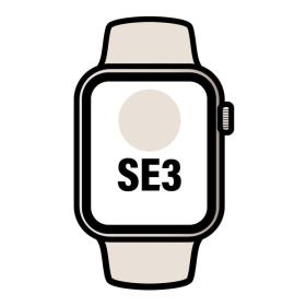 Apple Watch SE3/ GPS/ Cellular/ 44mm/ Caja de Aluminio Blanco Estrella/ Correa Deportiva Arena M/L