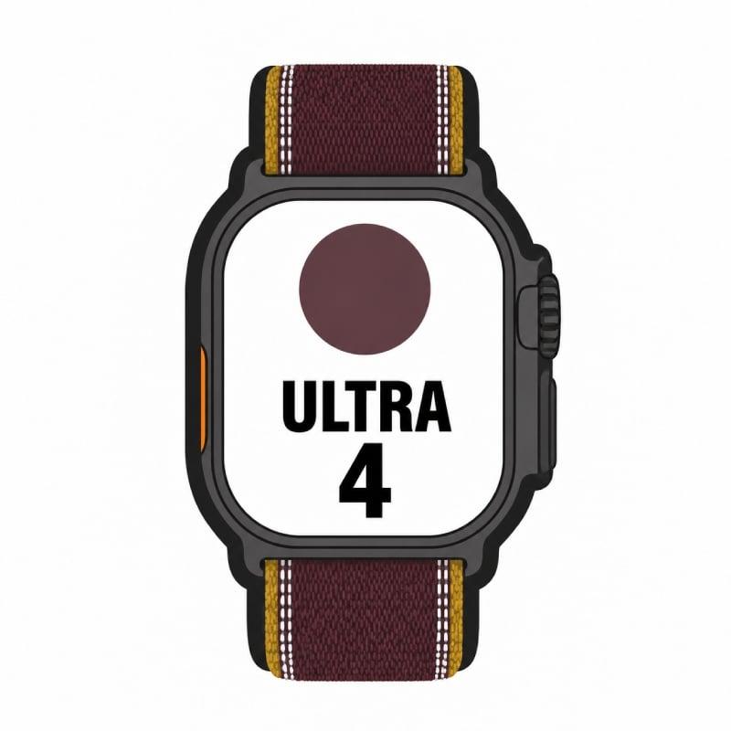 Apple Watch Ultra 4/ GPS/ 49mm/ Caja de Titanio Negro/ Correa Loop Trail Burdeos M/L