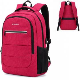 Mochila Subblim City Plus Backpack para Portátiles hasta 15.6'/ Puerto USB/ Roja