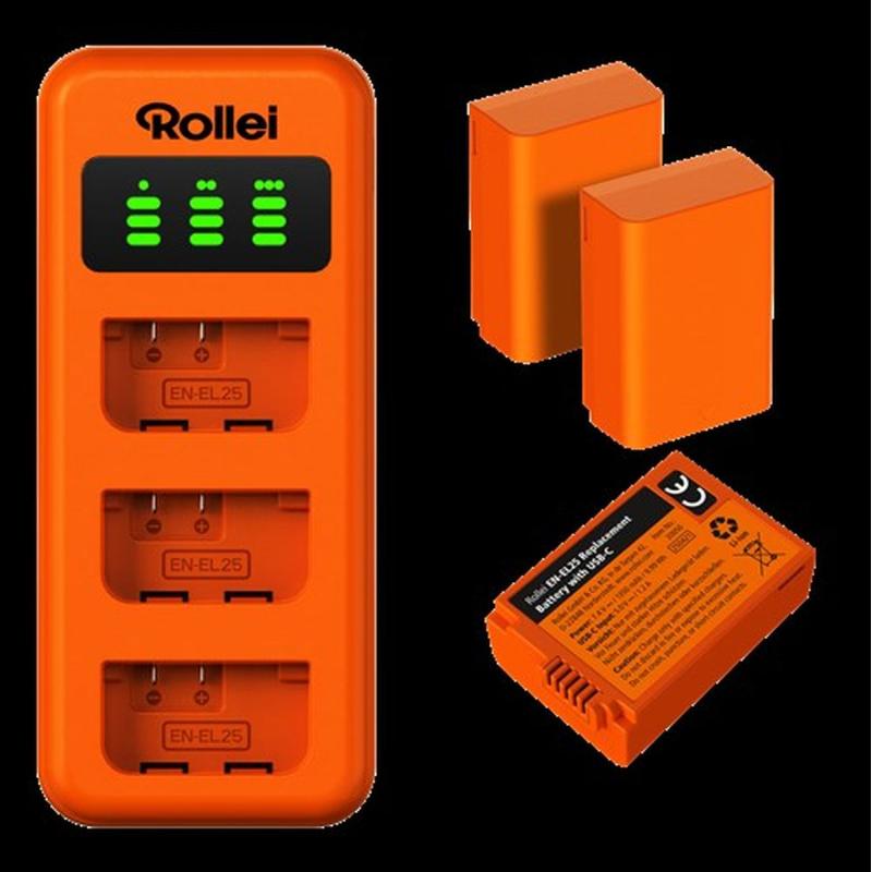Rollei Charger Set EN-EL25 3 Accu&amp;#039;s Charger