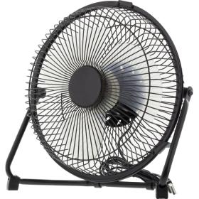 Deltaco Desktop Fan USB 18cm Aluminium 2 Speeds Silent - Black