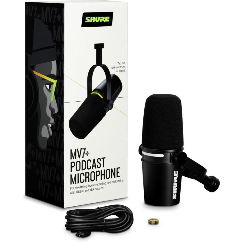 Shure MV7+-K XLR/USB SPEECH Microphone Black