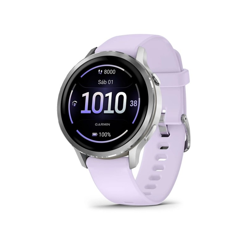 Comprar Garmin Venu 4 Plateado Con Correa de Silicona Lila - Smartwatch 41MM - Ganga Electrónica