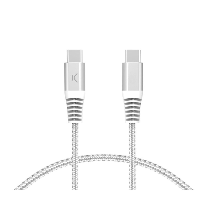 Comprar Ksix Bxcucc2t2 Blanco - Cable de carga y datos 2 metros - USB-C a USB-C - Ganga Electrónica