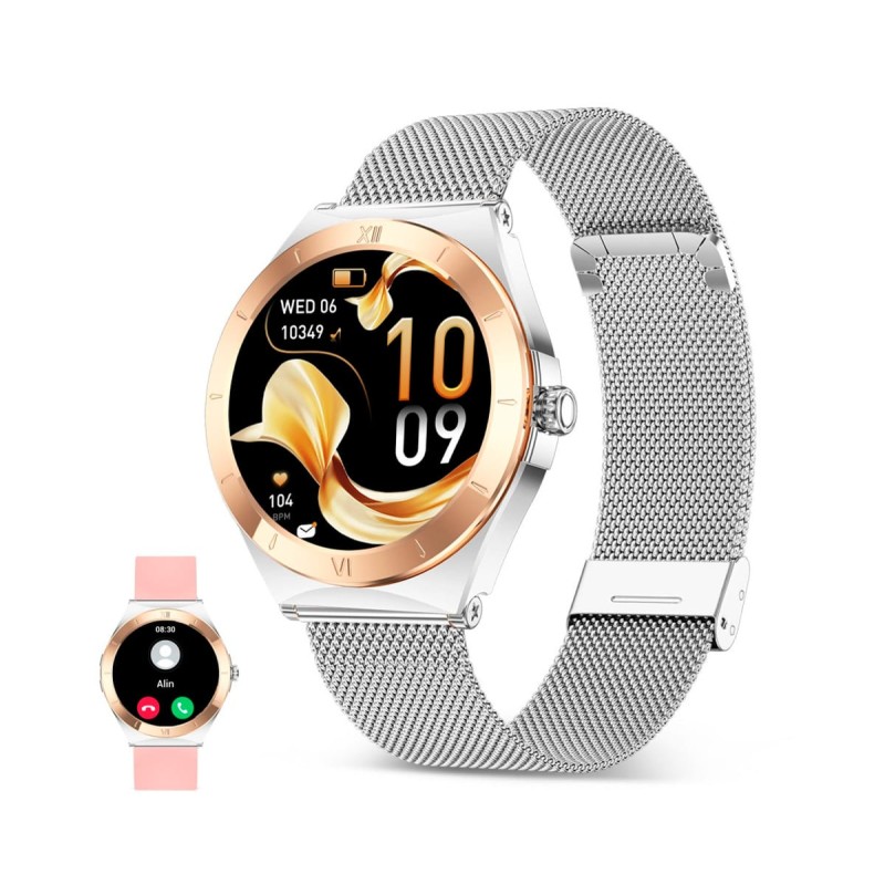 Comprar Ksix Lya Rosa - Smartwatch 1.19"/ 2 correas (metal + silicona) - Ganga Electrónica