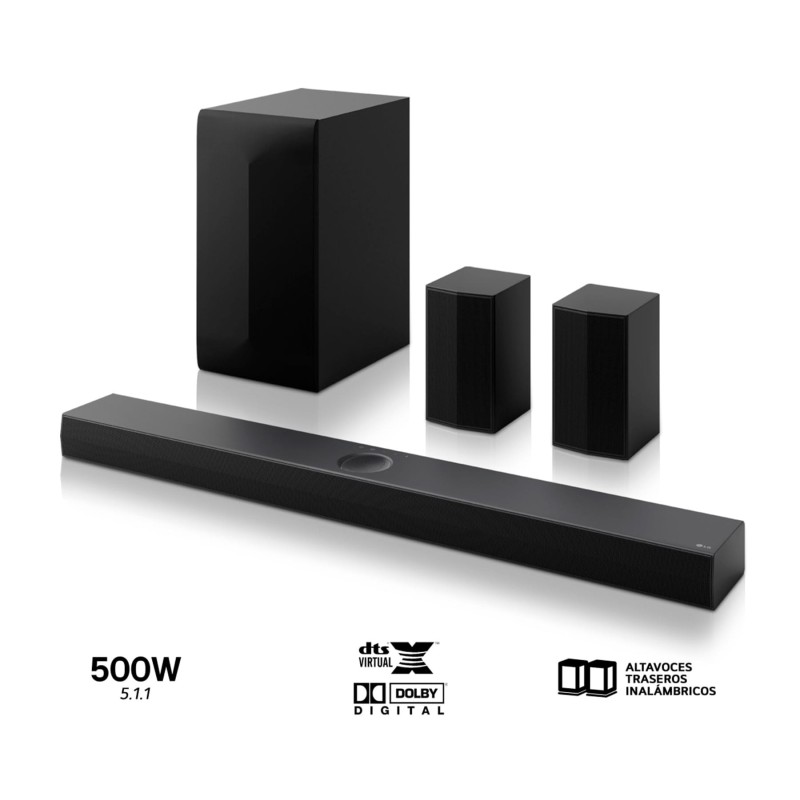 Comprar LG S70TR Negro - Barra de sonido con subwoofer inalámbrico y traseros 500W 5.1.1CH - Ganga Electrónica