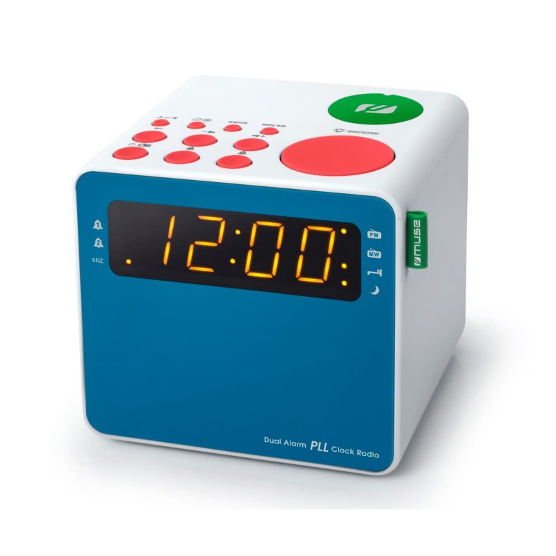 Comprar Muse M-187 mc Azul y Blanco - Radio reloj con proyector - Ganga Electrónica