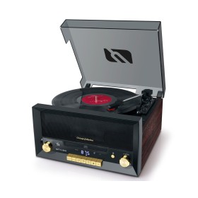 Comprar Muse MT-112 w Wood - Tocadiscos con radio FM y altavoces - Ganga Electrónica
