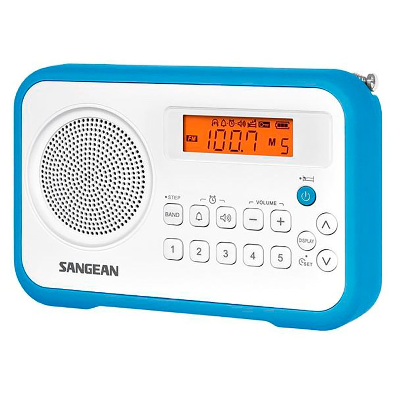 Comprar Sangean PRD18 B-A Azul, Blanco - Radio despertador portátil - Ganga Electrónica