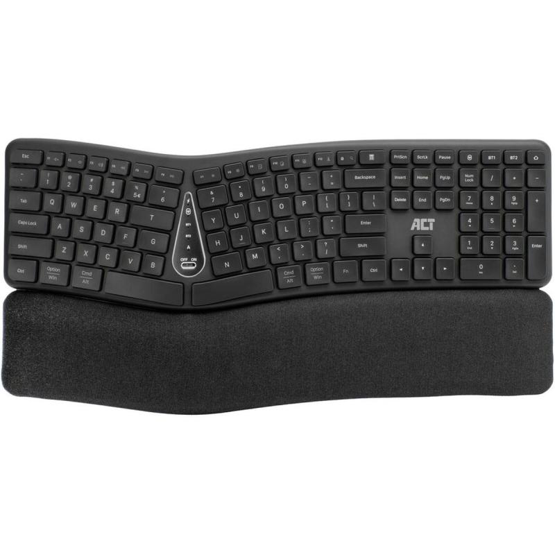 ACT Ergonomic Bluetooth Keyboard Multi-Connection (QWERTY/Us Layout)