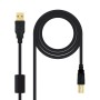 Comprar Nanocable Cable de Impresora con Ferrita Usb-B 2.0 Macho a Usb-A Macho 5m - Ganga Electrónica