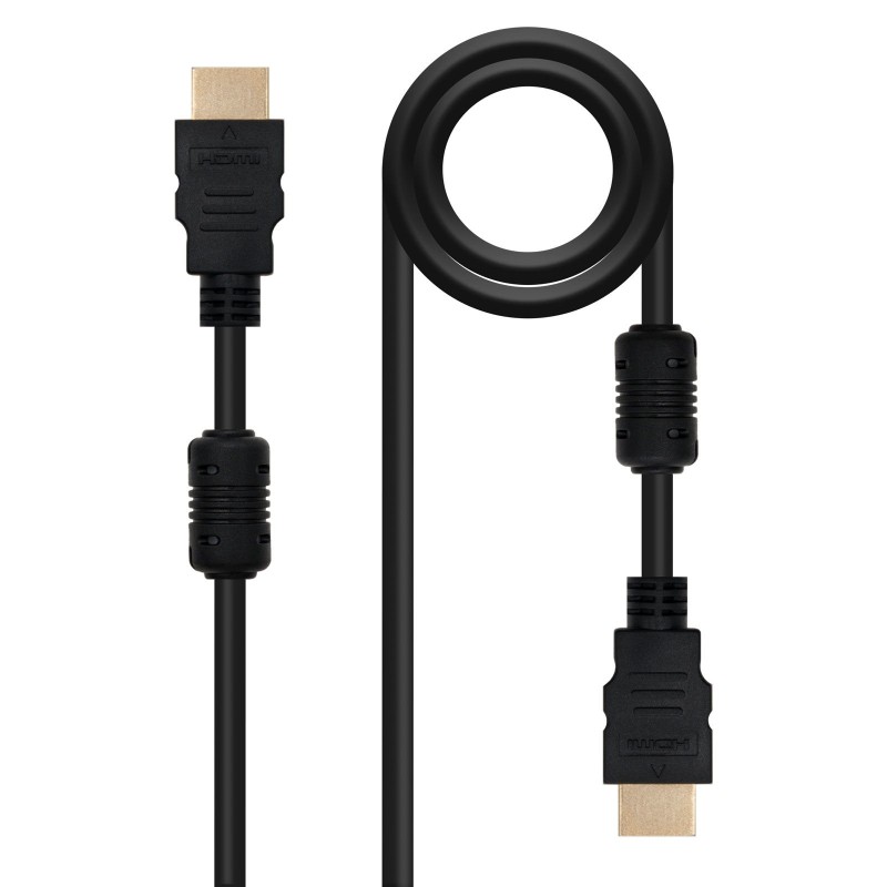 Comprar Nanocable Cable HDMI V1.4 con Ferrita Macho a HDMI V1.4 con Ferrita Macho 3m - Alta Velocidad - Negro - Ganga Electrónic