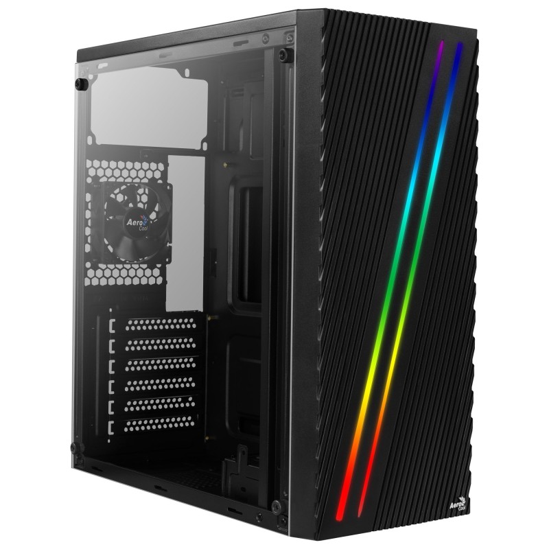 Comprar Caja PC Aerocool Streak Negra 1* USB 3.0 2* USB 2.0 LED RGB Panel en Frontal Atx/Micro Atx/Mini ITX Soporta Refrigeració