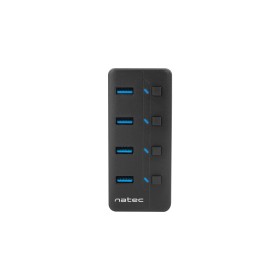 Comprar Natec Hub USB 3.0 Mantis2, 4-Ports On/Off With Ac Adapter, Black - Ganga Electrónica