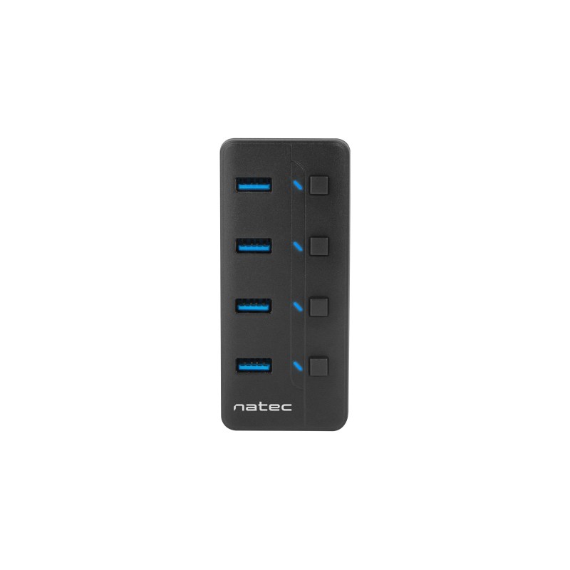 Comprar Natec Hub USB 3.0 Mantis2, 4-Ports On/Off With Ac Adapter, Black - Ganga Electrónica