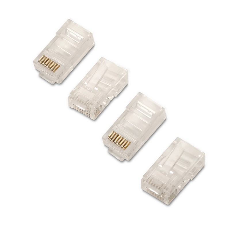 Comprar Aisens Pack de 100 Conectores RJ45 8 Hilos Cat.5e Awg24 - Transparente - Ganga Electrónica