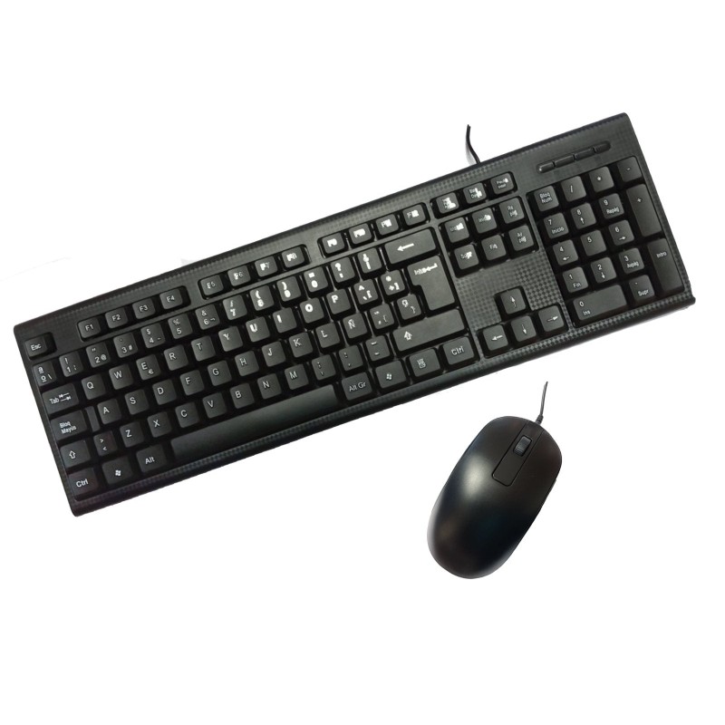 Comprar Teclado Español + Raton USB Pccase Negro Pcc-Ktr-001 - Ganga Electrónica