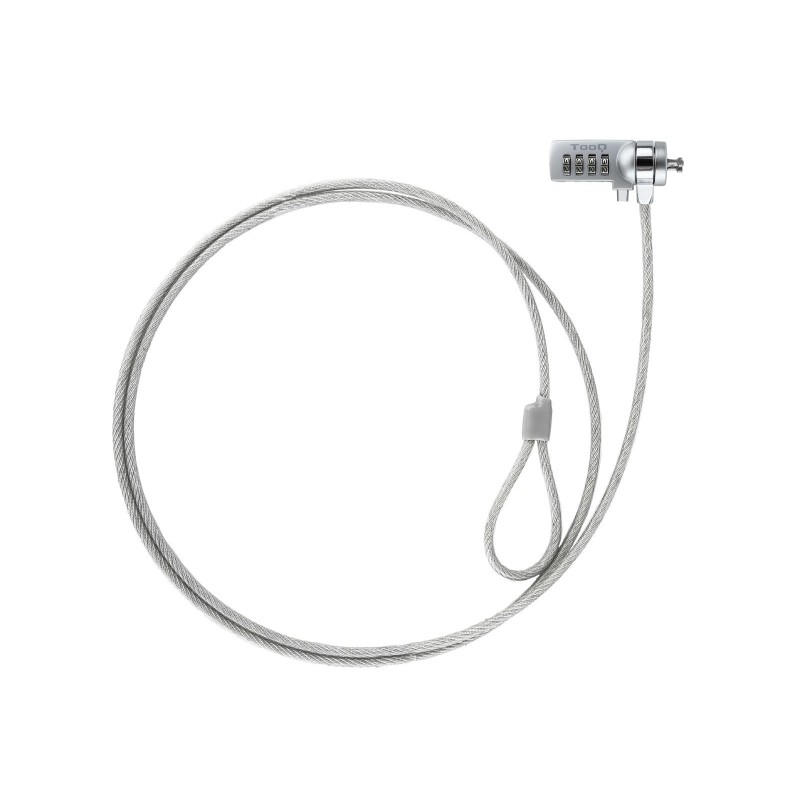 Comprar Tooq Cable de Seguridad Universal con Combinacion para Portatiles - Bloqueo de 4 Digitos - Acero 4.5mm - Longitud 1.50m 