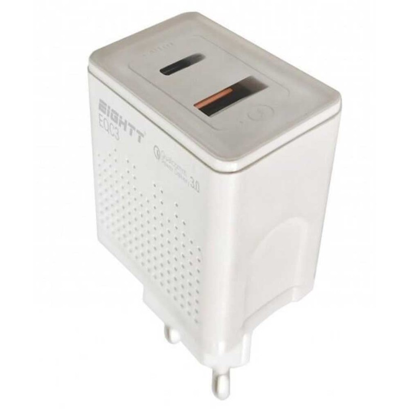 Comprar Eightt Cargador Qualcomm 2 Tomas Usb-Type-C - Ganga Electrónica