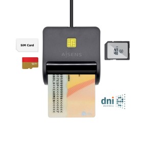 Comprar Aisens Lector de Tarjetas Externo Dni Sim, Sd, Micro Sd, Mmc, Rs-Mmc, Mmc Micro, Negro - Ganga Electrónica
