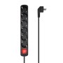 Comprar Aisens Regleta Multiple de 6 Tomas con Interruptor con Cable 3×1.5mm2 - 1.40m - Negro - Ganga Electrónica