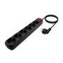 Comprar Aisens Regleta Multiple de 6 Tomas con Interruptor con Cable 3×1.5mm2 - 1.40m - Negro - Ganga Electrónica