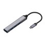 Comprar Aisens Hub USB 3.1 Usb-C - Usb-C Macho a 4xtipo a Hembra - 10cm - Gris - Ganga Electrónica