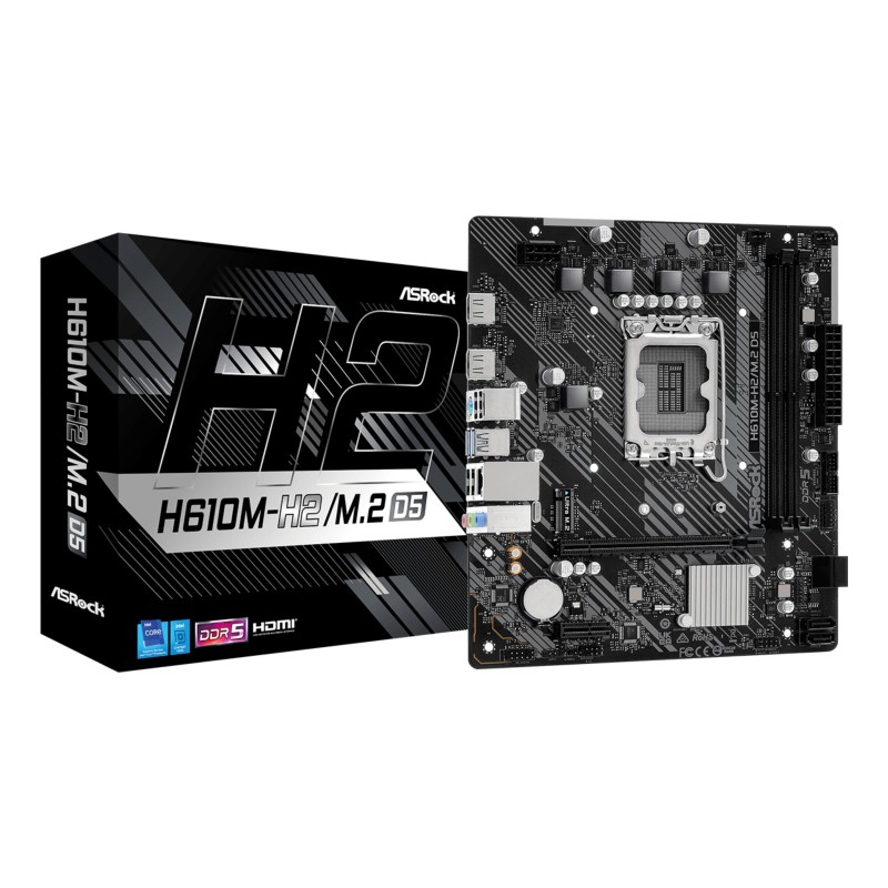Comprar Placa Base Asrock H610m H2 M.2 Intel H610 1700 Micro ATX 2 DDR5 2 HDMI GB LAN Pcie4 1x M.2 - Ganga Electrónica