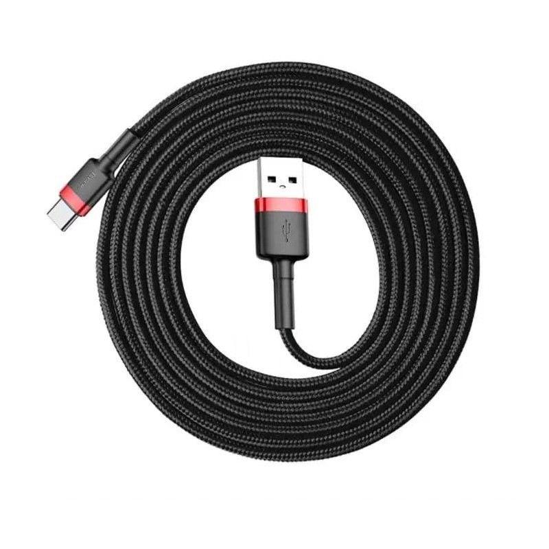 Comprar Baseus Catklf-U91 Cable USB USB 2.0 3 M USB a USB C Negro, Rojo - Ganga Electrónica