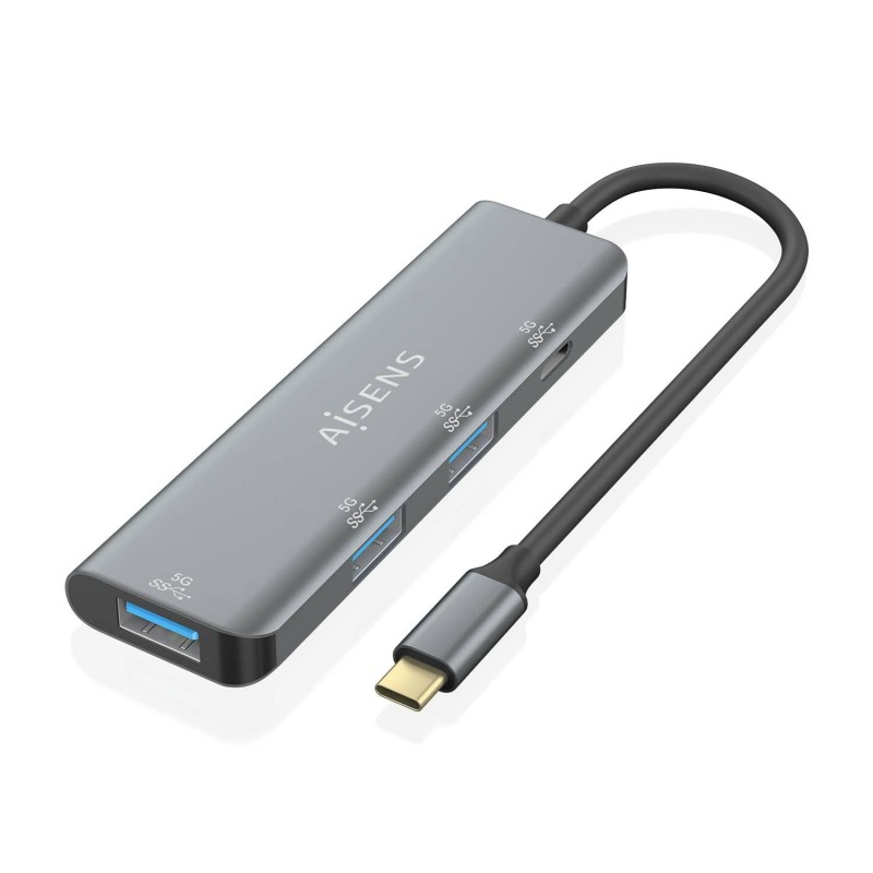 Comprar Aisens Hub USB 3.2 Gen1 5g Usb-C - Usb-C/M-1xusb-C/H-3xusb-A/H - 15cm - Color Gris - Ganga Electrónica