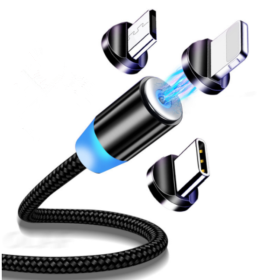 Comprar Cable de Carga Magnetico de USB a Micro Usb, Usb-C y Lightning 3 en 1 1 Metro 5v/2.4v - Ganga Electrónica