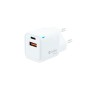 Comprar Coolbox Cargador Pared/Viaje 3.0 Gan Usb-C/Pd + Usb-A 20w Blanco Máximo 20w/ 1xusb-C. 1xusb-A/ Quickcharge 3.0 - Ganga E