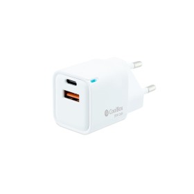 Comprar Coolbox Cargador Pared/Viaje 3.0 Gan Usb-C/Pd + Usb-A 20w Blanco Máximo 20w/ 1xusb-C. 1xusb-A/ Quickcharge 3.0 - Ganga E