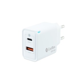Comprar Coolbox Cargador Pared/Viaje 3.0 Gan Usb-C/Pd + Usb-A 30w Blanco Máximo 30w/ 1xusb-C. 1xusb-A/ Quickcharge 3.0 - Ganga E