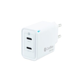 Comprar Coolbox Cargador Pared/Viaje 3.0 Gan Usb-C/Pd + Usb-C 35w Blanco Coolbox Máximo 35w/ 2xusb-C/ Quickcharge 3.0 - Ganga El