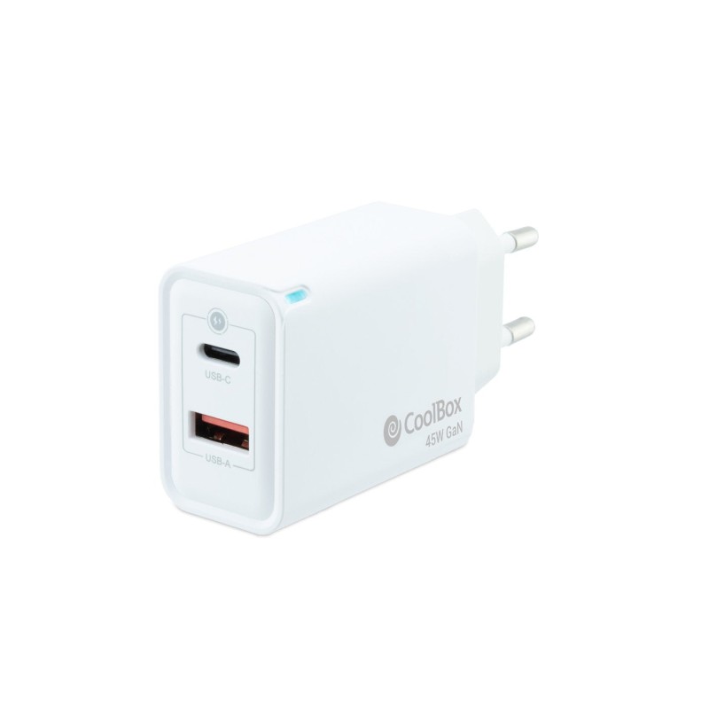 Comprar Coolbox Cargador Pared/Viaje 3.0 Gan Usb-C/Pd + Usb-A 45w Blanco Coolbox Máximo 45w/ 1xusb-C, 1xusb-A/ Quickcharge 3.0 -