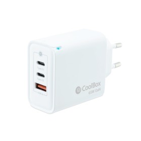 Comprar Coolbox Cargador Pared/Viaje 3.0 Gan 2xusb-C/Pd + Usb-A 65w Blanco Máximo 65w/ 2xusb-C, 1xusb-A/ Quickcharge 3.0 - Ganga