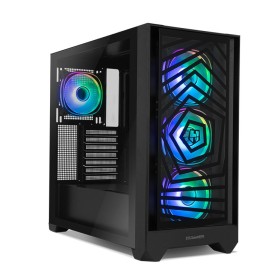 Comprar Caja PC Hummer Plasma ATX Panel Frontal Mesh Cristal Templado 4x Ventiladores Argb Preinstalados, Usb-C y 3.0, Negro - G