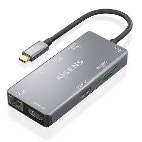 Comprar Aisens Usb-C Dock 9 en 1, Usb-C a 2xhdmi, 1xrj45, 2xusb-A Usb3.0, 1xusb-A Usb2.0, 1xusb-C Pd, 1xsd, 1xmicro Sd, Gris, 15