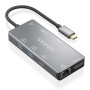 Comprar Aisens Usb-C Dock 9 en 1, Usb-C a 2xhdmi, 1xrj45, 2xusb-A Usb3.0, 1xusb-A Usb2.0, 1xusb-C Pd, 1xsd, 1xmicro Sd, Gris, 15