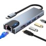 Comprar Adaptador Usb-C para Portátil con 2 x USB 3,0 , 1 x Usbc Pd100w, 1 x HDMI 4K , 1 x Red LAN RJ45 - Ganga Electrónica