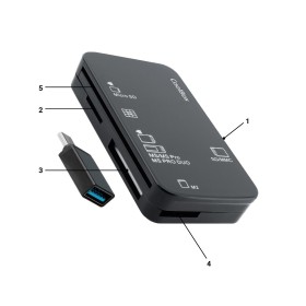 Comprar Coolbox Lector de Tarjetas Externo Cre4ac + Lector Dnie + Sim + Adaptador a Usb-C - Ganga Electrónica