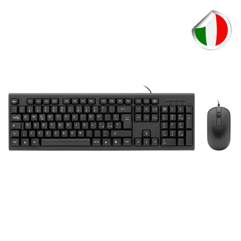 Comprar Coolbox Teclado Italiano Coo-Ktr-02uit Pack USB Teclado 105 Teclas - Qwerty Italiano + Raton 3 Botones - Uso Ambidiestro