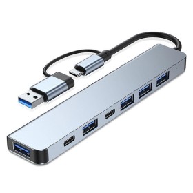 Comprar Hub Usb-C Multipuerto 7 en 1 con 5 x USB 3,0/2.0 , 2 x Usbc PD 60w - Ganga Electrónica