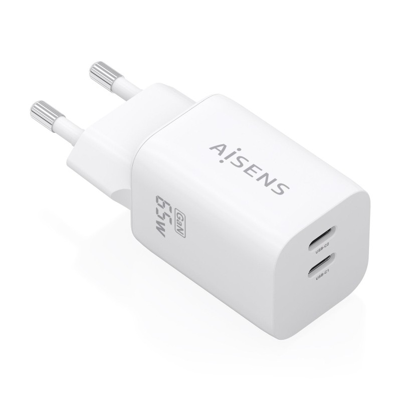 Comprar Aisens Cargador Gan 65w, 2xusb-C Pd3.0 Qc4.0, Blanco - Ganga Electrónica